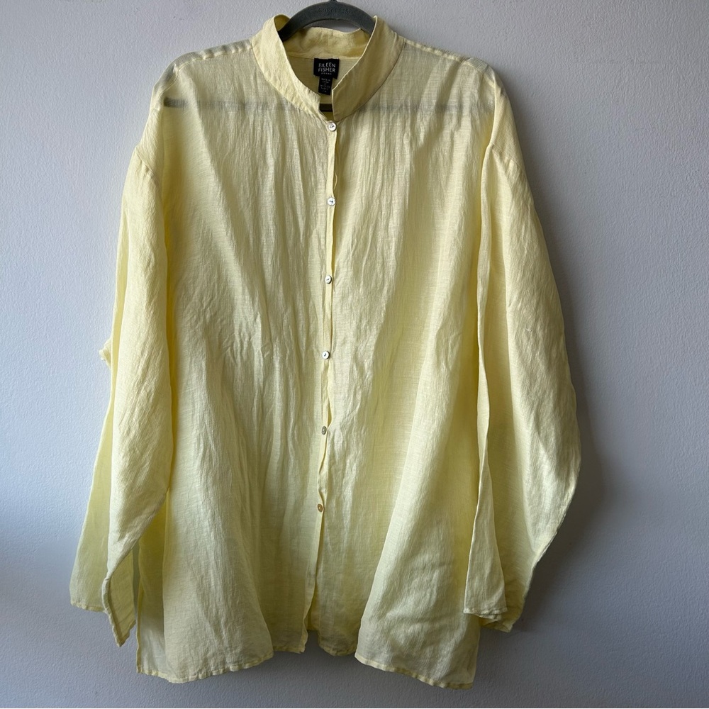 Eileen Fisher Yellow Button Down Shirt